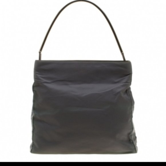 Prada green nylon silver handle shoulder bag tote - Picture 7 of 10